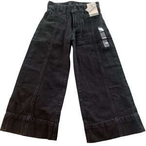 GAP High Rise High Stride Ankle Black Kids Wide-Leg Jeans, Size 8, NWT